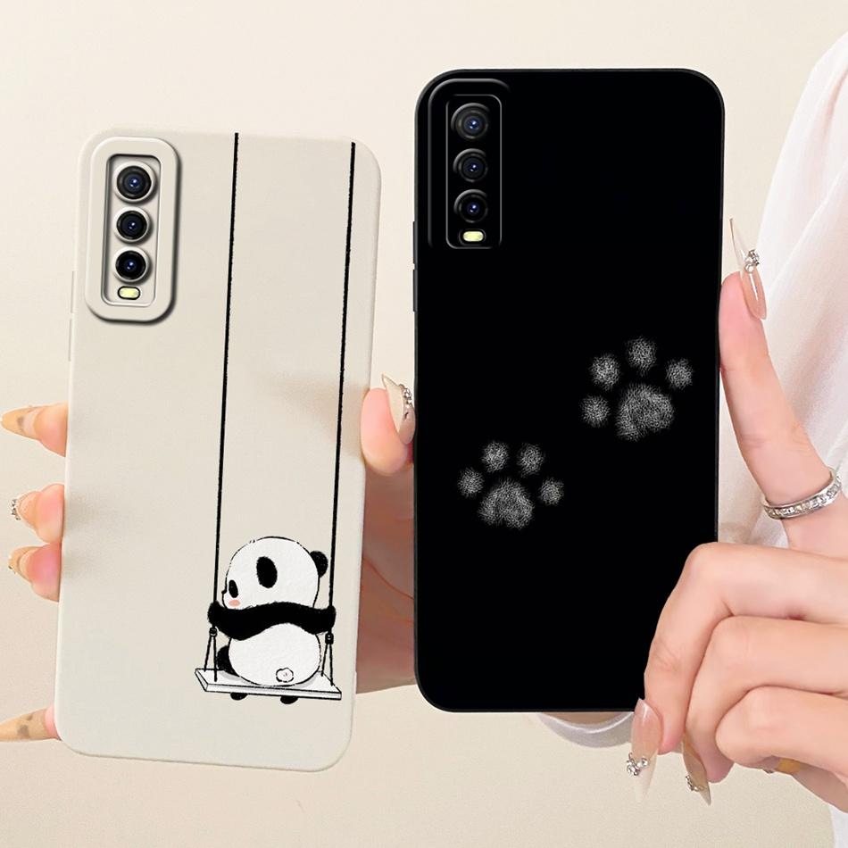 For Vivo Y70s Y70t V2002A Cute Cat Flower Phone Case For Vivo Y70S Y70T 5G Shockproof Soft Silicone Covers Bumpers