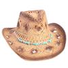 Popular European and American Classic Hollow Western Cowboy Hat Men's and Women's Fashion Vacation Breathable Sunshade Straw Hat