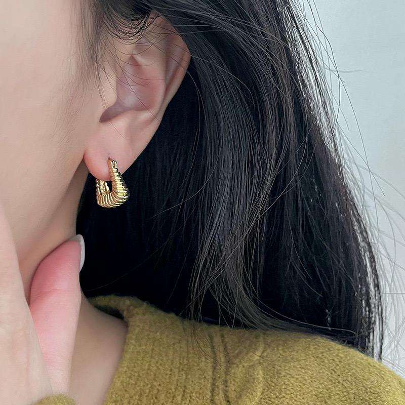 925 Sterling Silver Earrings For Women Trendy Simple Geometric Strip Earring Jewelry Prevent Allergy Party Christmas Accessories