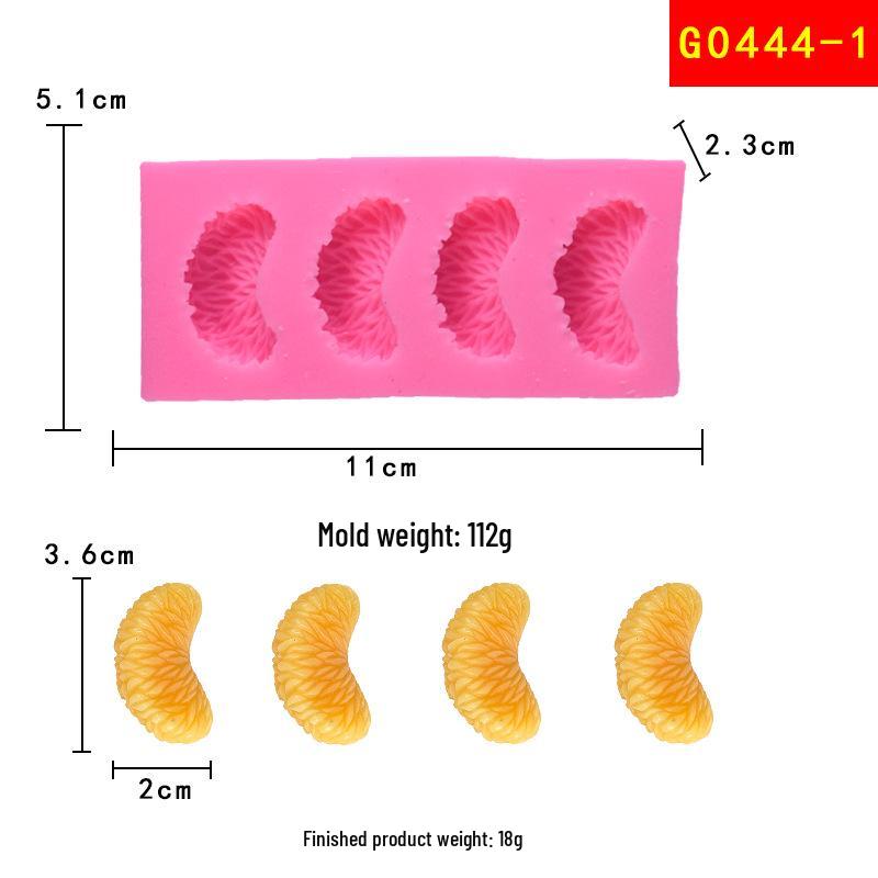 Silikon Fondantform für Fruchtserie: Orange, Erdbeere, Blaubeere, Himbeere