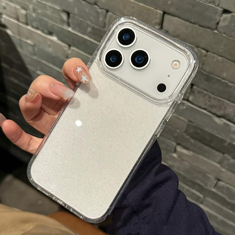 Luxe Mode Bling Glitter Transparant Telefoonhoesje Voor iPhone 17 Pro Max 16 15 14 13 12 11 XS X XR 7 8 16 Plus 16E 17 Air Cover