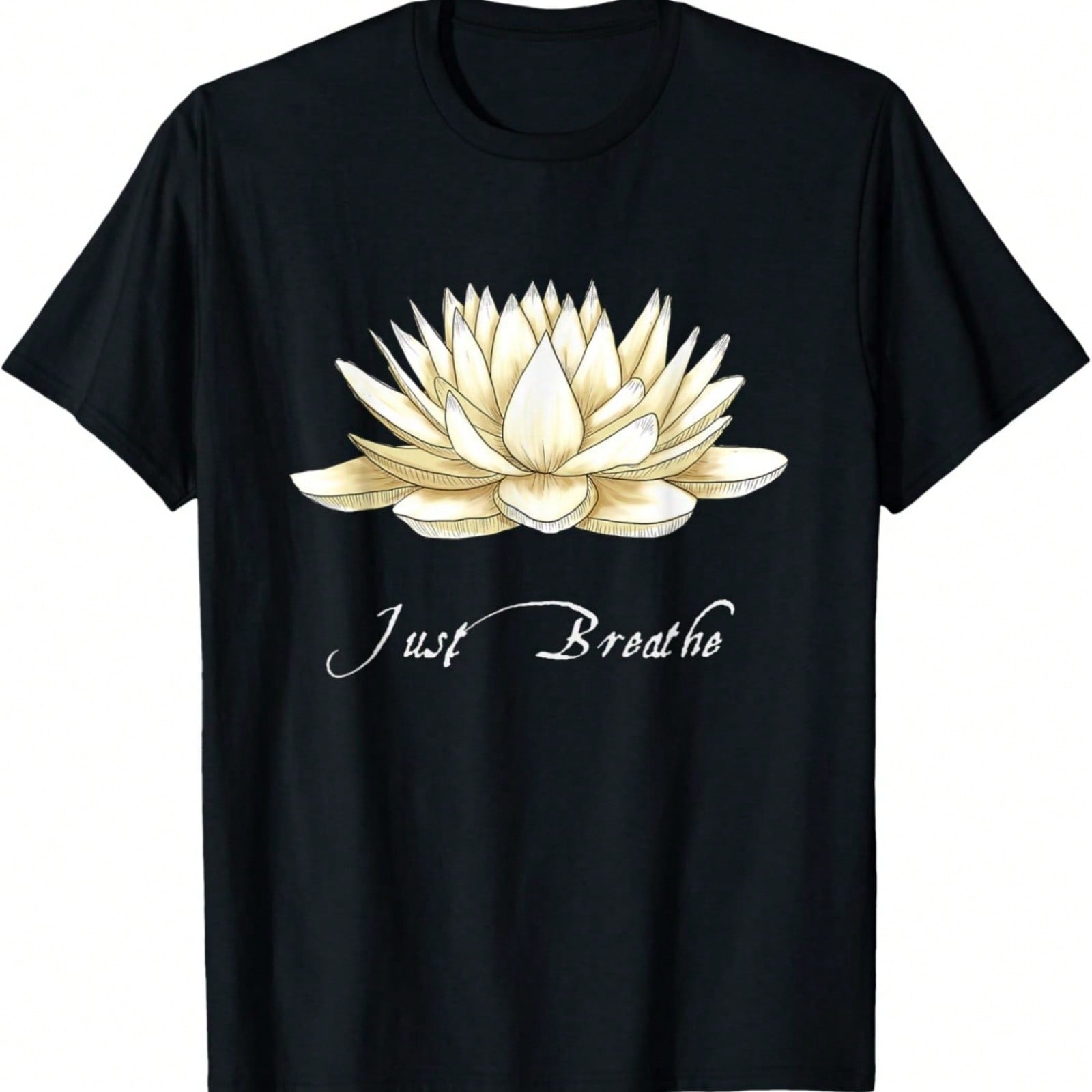 Just Breathe Lotus Yellow Water Lily For Yoga, Fitness T-Shirt S разноцветный