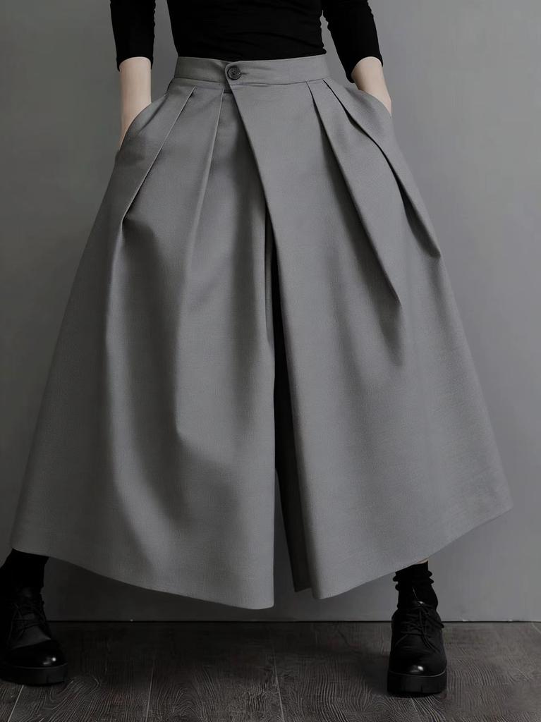 Fashion Hakama Pants Women Unisex Streetwear Wide Leg Samurai Trousers Dark Aesthetic Skirt Pants