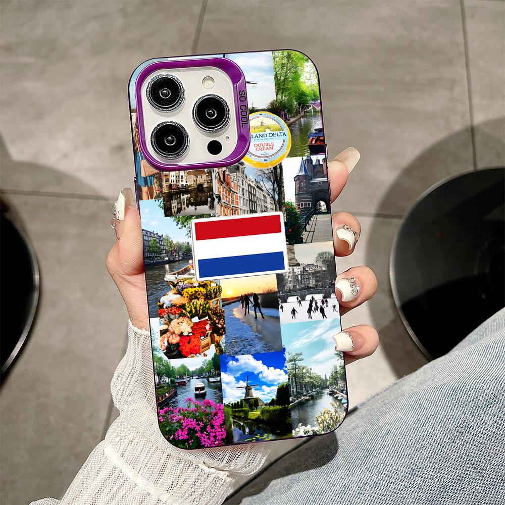 

Netherland Dutch Flag Purple Translucent Mobile Phone Case for iPhone 17 16 15 14 13 12 11 X XR XS Air Pro Max Plus Cover iPhone 12 Pro Max