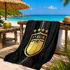 Asciugamano da Spiaggia in Microfibra Stampato con Stemmi del Calcio Italiano, Morbido e Assorbente, Asciugatura Rapida, Ideale per Viaggi Estivi, Essenziale per la Spiaggia, Piscina