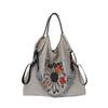 Borsa a Spalla/Crossbody in Tessuto Oxford Fashi Ricamo Floreale Borsa da Mano da Donna Borsa Tote Grande Capacità Borsa da Shopping Casual