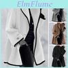 Loose Matching Color Ladies Coat Single Button Thick Warm Long Sleeve Loose Hooded Woolen Coat Female Winter Outerwear