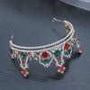1pc Fashion Christmas Vintage Royal Hair Crown Sparkling Rhinestones Ornate Festive Design Perfect Holiday Elegance Occasions