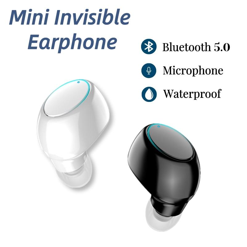 1Pc Mini In-Ear 5.0 Bluetooth Earphone Sport Gaming Headset with Mic Wireless Headphones Handsfree Stereo Earbuds For All Phones