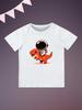 Round Neck Printed Pattern Pullover Short Sleeve Kids Tops Cosmonaut