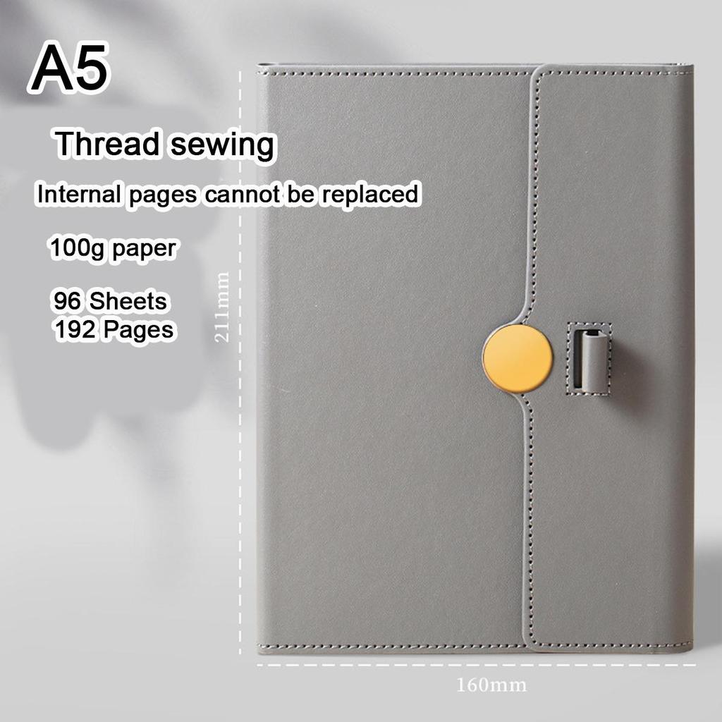 A5 Leather Loose-leaf Student Subject Notebook, Business Notepad, Diary, Work Meeting Record Book, Replaceable Inner Pages