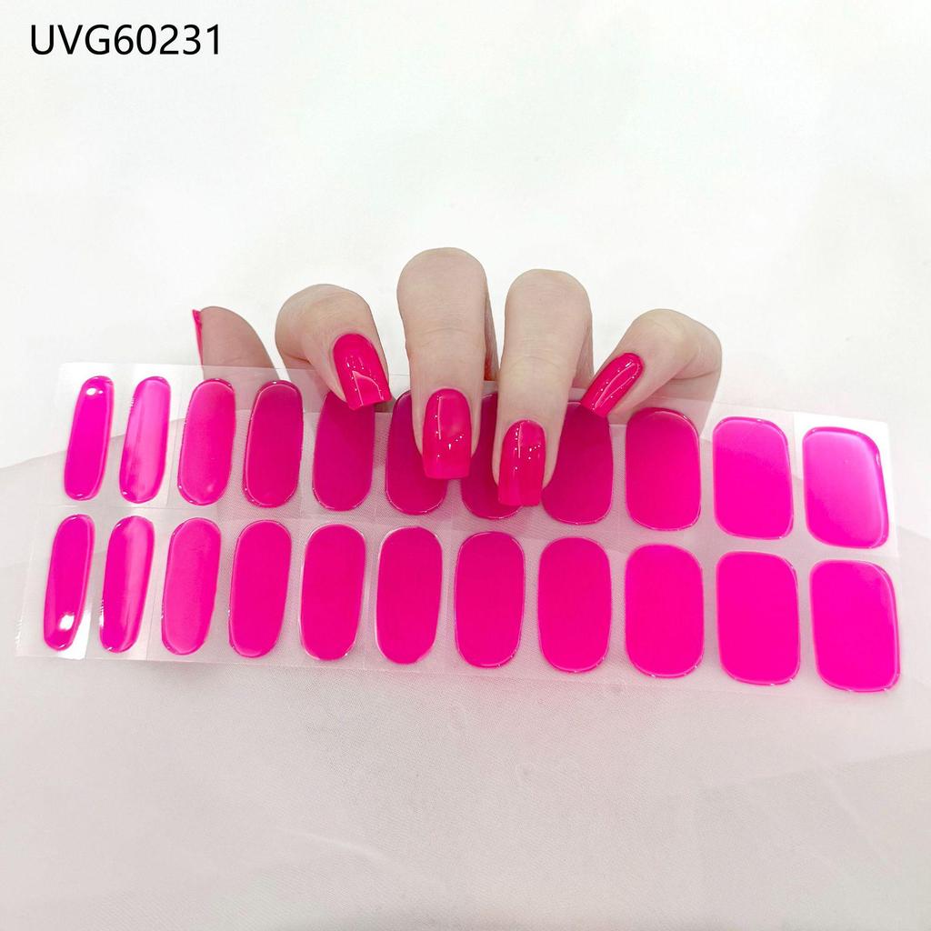 Transparent Nude UV Gel Nail Art Stickers: Semi-Cured, Semi-Baked Manicure Sheets