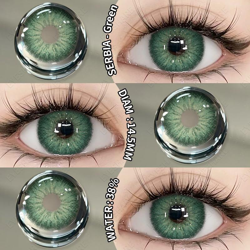 Eyeshare 1 Paar Big Eyes Farbige Kontaktlinsen Natürliche Braune Linsen Graue Pupillen Beauty Make-up Softlens