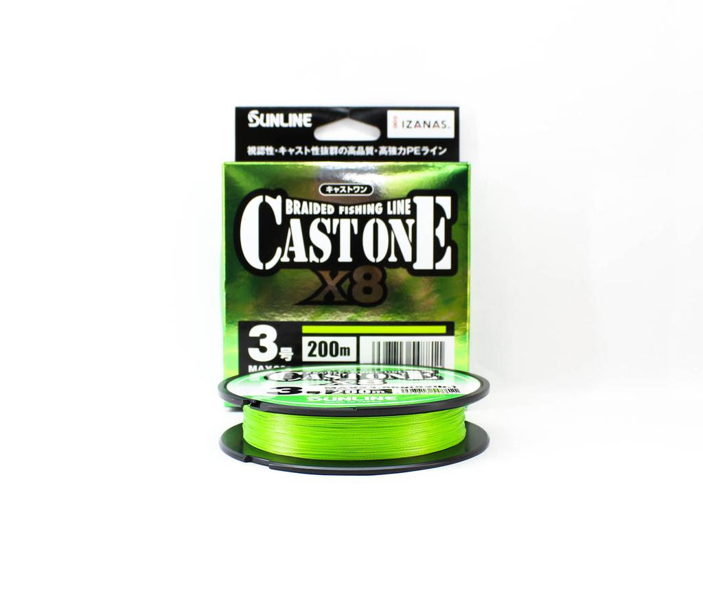 Sunline P.E Line X8 Cast One HG 200M P.E 3 50lb Light Green (8811)