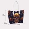 Gothic Skull Pattern Tote Bag Trendy Vintage Daily Shoulder Bag For Outdoor Shopping Travel Use