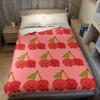 Cheery Cherry Duo Flannel Blanket Warm Soft Halloween Christmas Couch Warm Cozy Decorative Decor Gift for All Season