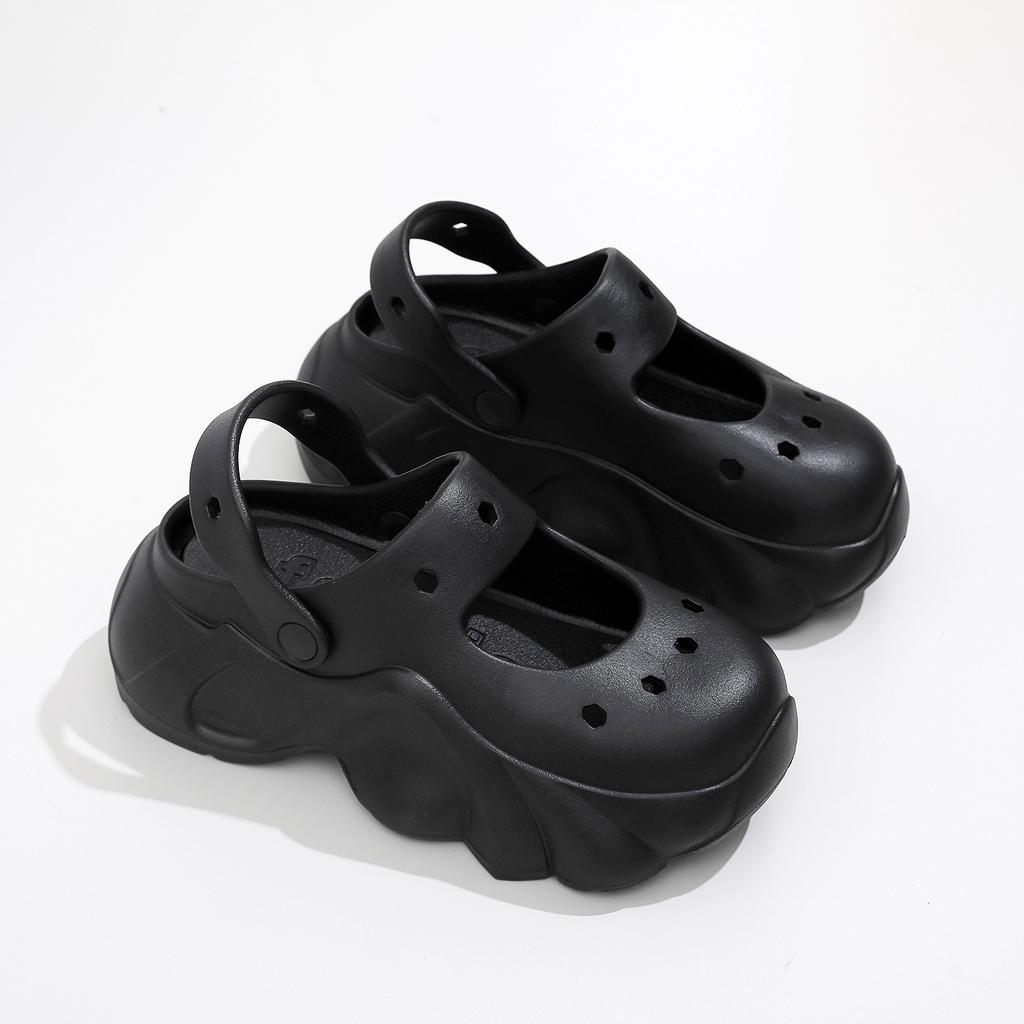 Novedad de verano, zapatillas de tacón alto para niñas, Material EVA, prendas de vestir antiolores, zapatillas informales de moda con suela gruesa