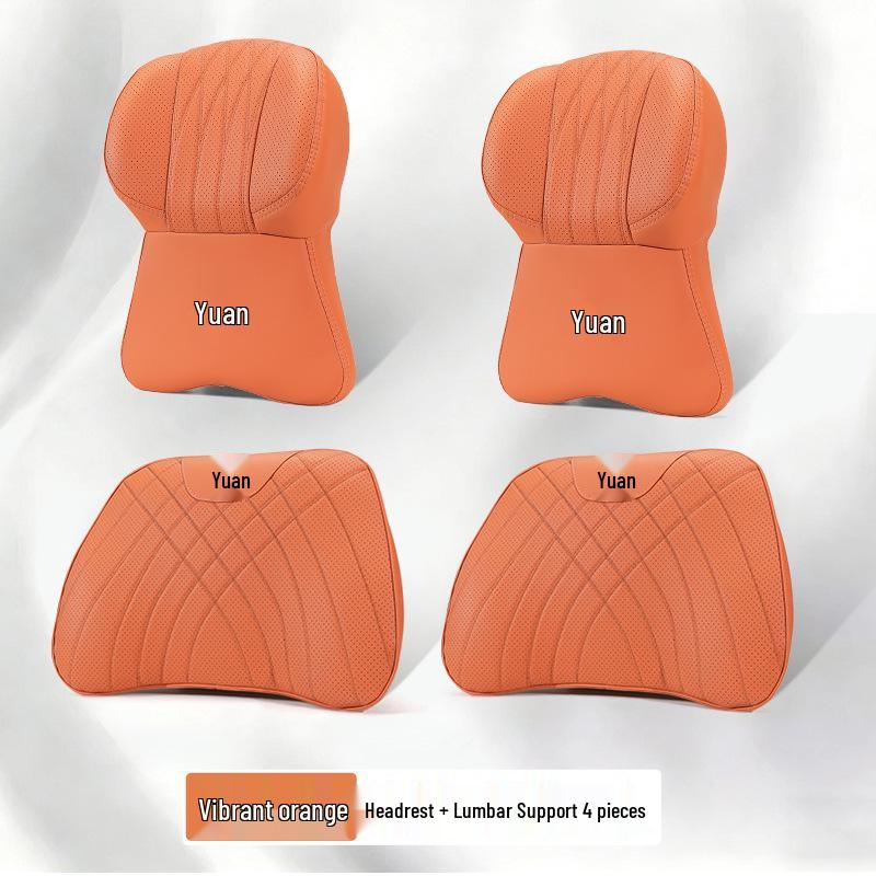 Compatible BYD Yuan PLUS/Pro/UP Car Headrest & Lumbar Support Set - Four Seasons Comfort Edition