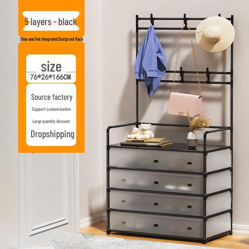 Moderner multifunktionaler Metall-Schuh- und Garderobenständer: Stand-Aufbewahrung, schlicht, minimalistisch für Schuhe und Kleidung