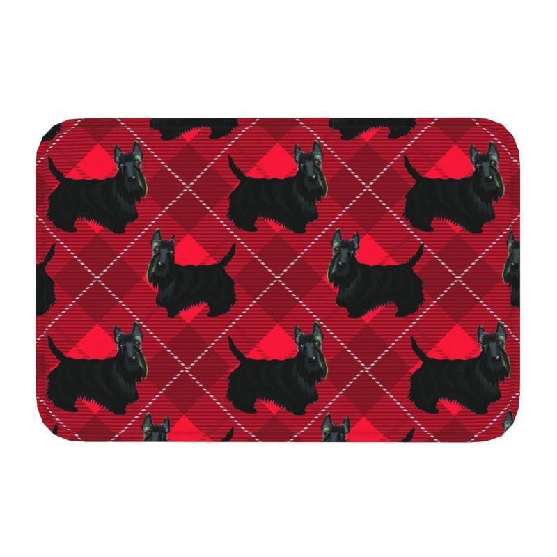 Cute Scottish Terrier Front Door Floor Entrance Mats Indoor Scottie Dog Bath Kitchen Doormat Toilet Carpet Rug Home Decoration