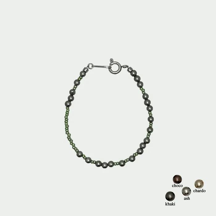 [4 Colors]Champagne Pearl Bracelet - Ash & Khaki