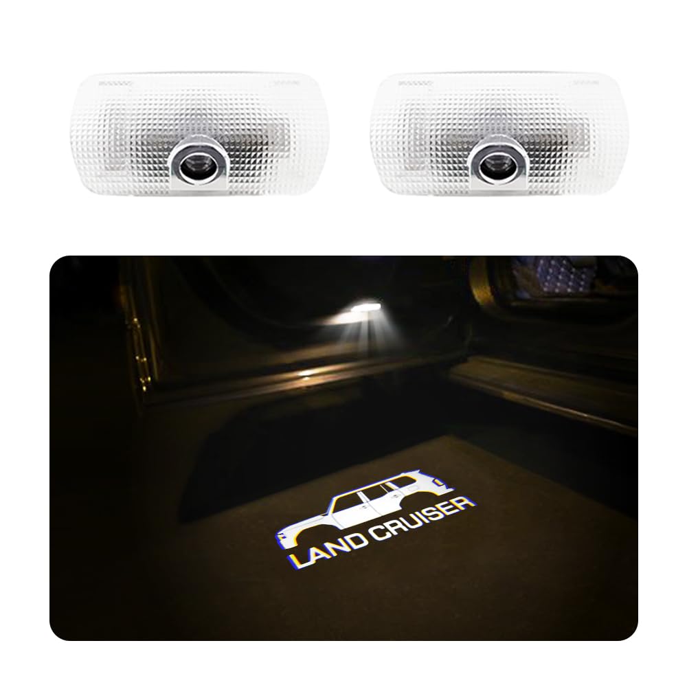Car Courtesy Door Lights with Compatible with Toyota Land Cruiser 250 Set of 2 Lights, Logo, Series,