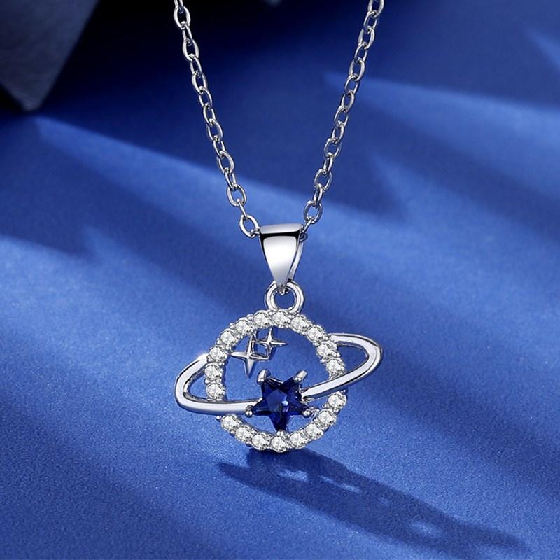 925 Silver Bead Necklace Pendant AAA Zircon For Women Clavicle Chain Necklaces Wedding Party Fashion Jewelry Gift