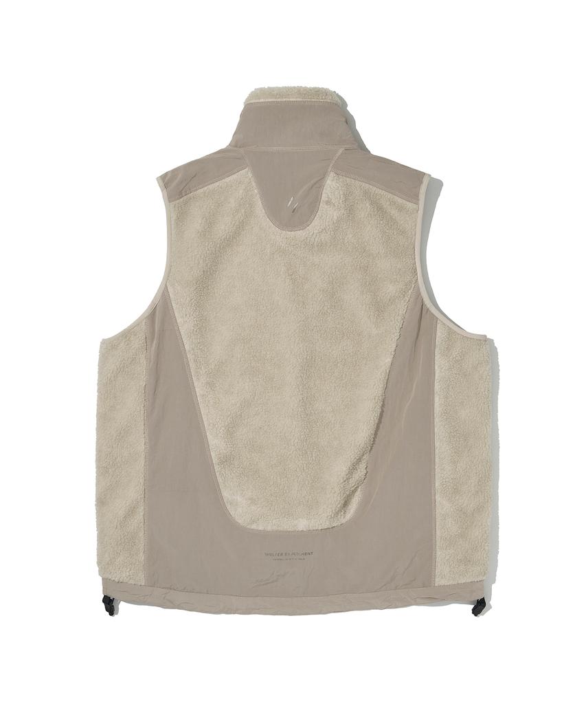 Welter Experiment Chest Holepocket Fleece Vest_Cream_Wol049