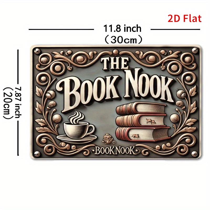 

x Inch Metal Wall Art Study Room Design with Books Coffee Cup and Intricate Patterns Perfect for Study AreasLibraries 20x30cm（7.8x11.8inch）