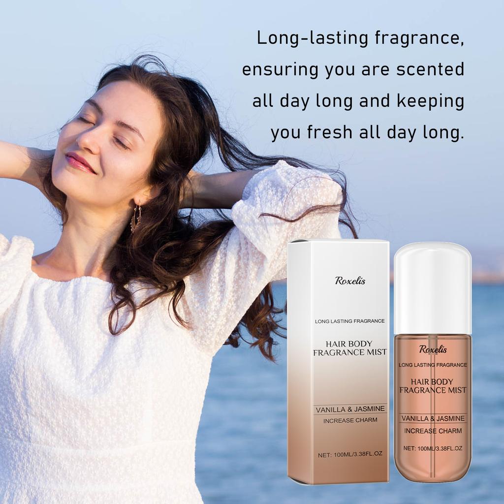 Vanilla Jasmine Fragrance Spray, Natural Fresh Floral Scent Long-Lasting Perfume