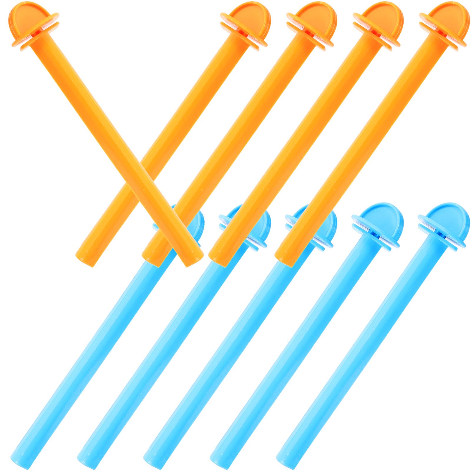 

10 Pcs Bird Standing Stick Perch Parakeet Cage Accessories Biting Sticks Parrot Plastic Toy 16x2.8cm