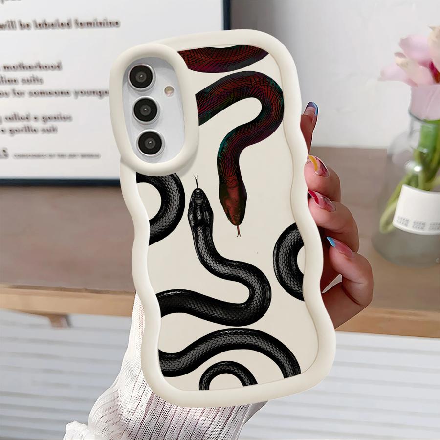 Weiche Handyhülle für Samsung Galaxy A14 A12 A15 A13 A52 A21s A11 A16 A03 A23 A06 A05 A22 A33 A53 A04 Einfache Schwarze Blume