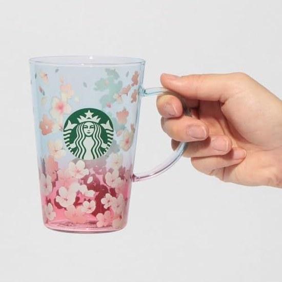 Starbucks SAKURA 2025 heat-resistant glass mug spring season blend 414ml cherry blossom cup coffee sparkling cute stylish birthday present gift