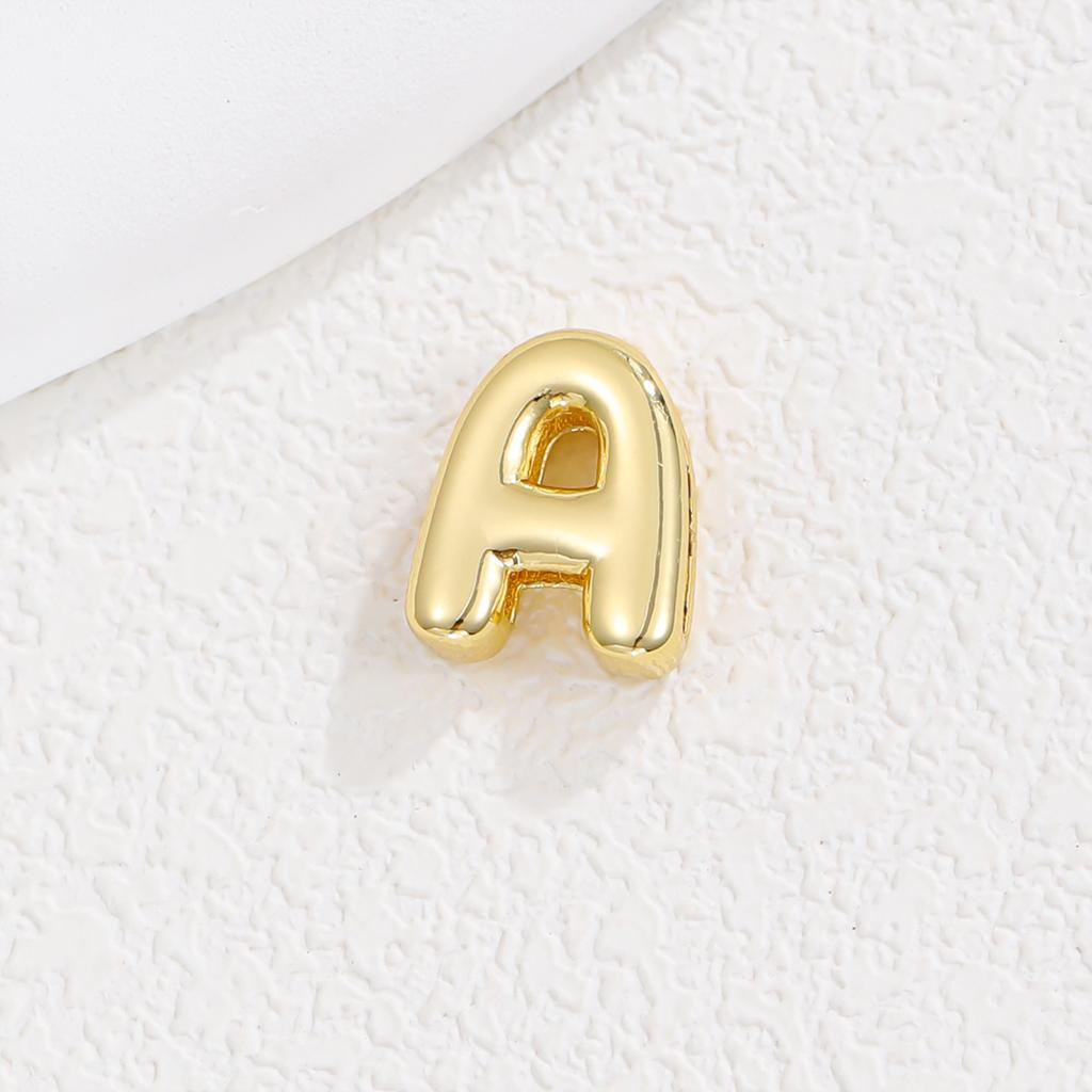 Delicate Chunky Balloon Bubble DIY Initial Letter Pendant Necklace for Women Men Stainless Steel Gold Plated Necklaces