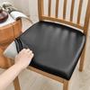 Simple PU Leather Dining Room Chair Covers Waterproof Solid Color Chair Seat Covers Removable Chair Cover
