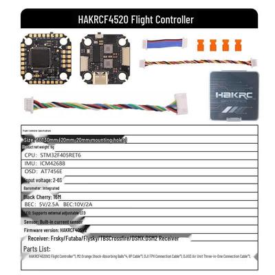 HAKRC F405 V2 Mini Flight Controller & 40A BLHeli_S 32 ESC Stack for 5-inch FPV