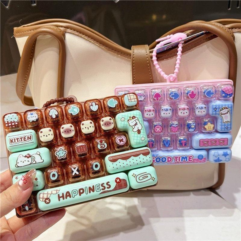 Cute Cartoon Decompression26-Key Mechanicalkeyboard Children'S And Adults' Toys Keychain Schoolbagornaments Birthday Gifts Anime