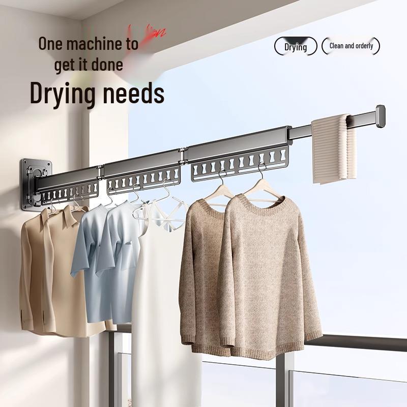 Invisible Retractable Folding Clothes Drying Rack for Indoor/Outdoor Use