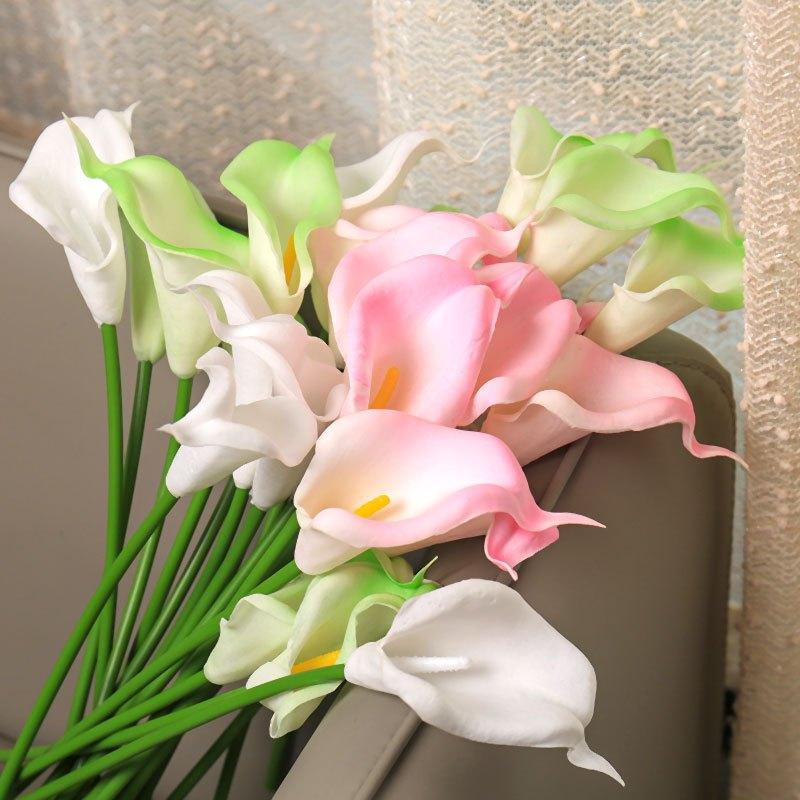 8pcs Artificial Calla Lily Flowers Real Touch Fake Flower Decor Home Office Wedding Decorations Centerpieces Bouquet Arrangement