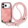 Capa de Celular Couro Retro Transversal para iPhone 17 Pro Max 16 Plus 15 14 13 12 11 17Air 16e Alça Longa de Cordão Capa Traseira