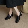 Fashion New Genuine Leather Mid Thick Heels High-quality Pumps Women Square Toe Retro Pumps Office Shoes Luxury Shoes for Women 2025