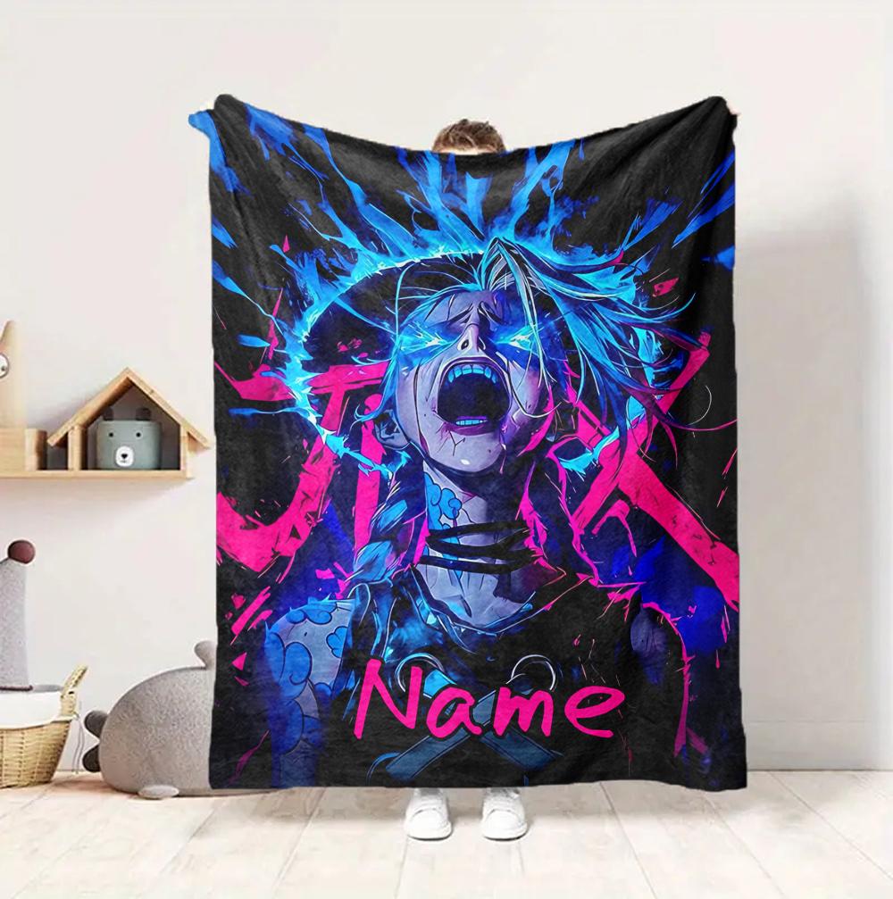 Custom Name Blue Eyes Connection Flannel Blanket Throw Blanket Soft Warm Sofa Bed Home Decor Unique Gift