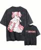 391. T-shirt Lavé Puella Magi Madoka Magica T-shirt Lavé Anime Akemi Homura Harajuku Surdimensionné Vintage Lâche Streetwear Classique Unisexe T-shirt surdimensionné