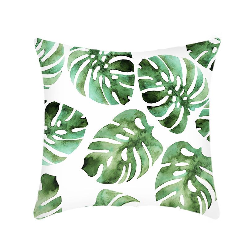 

Плюшевая автомобильная подушка Ins Простой зеленый растение Диван Гостиная Наволочка Домашняя подушка Single-sided 45x45cm (excluding core)