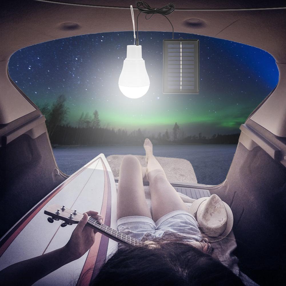 3pcs 5V 15W 300LM Solar Lighting Bulb Portable Solar Power Panel Battery Charger Energy Saving Outdoor Lamp USB Rechargable