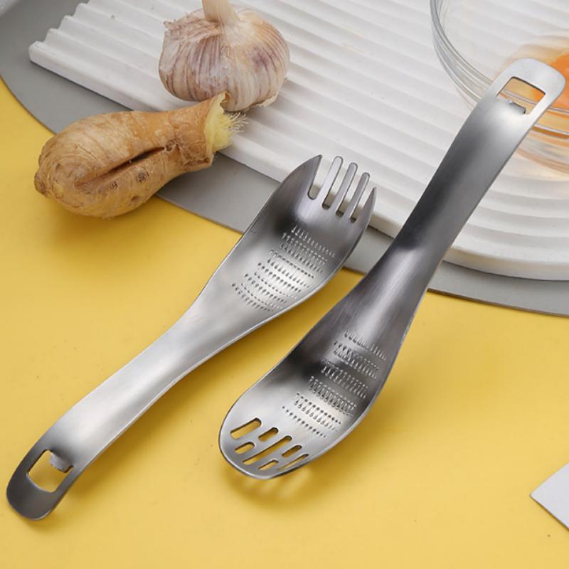 Multifunctional Stainless Steel Kitchen Utensil For Cooking Garlic Ginger Vegetable Grater Grinder Spoon Kitchen Supplies