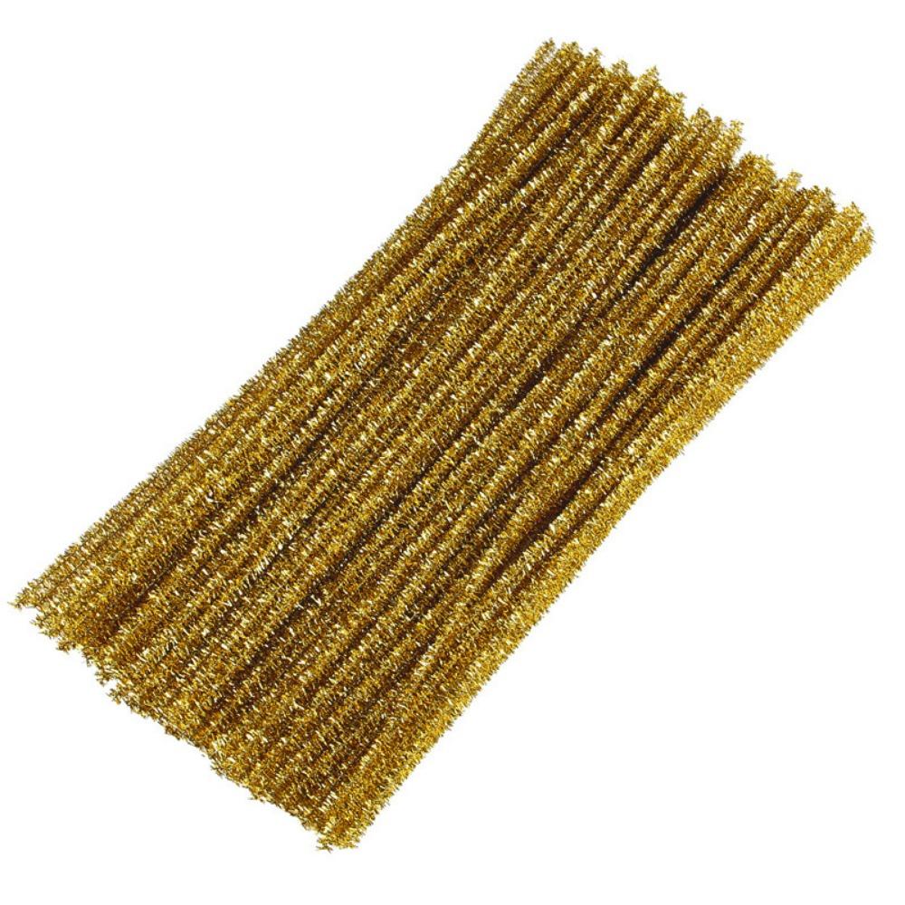 100Pcs Glitter Sparkle Craft Pipe Cleaners Multicolored Fuzzy Sticks Pipe Cleaners Bulk DIY Crafts