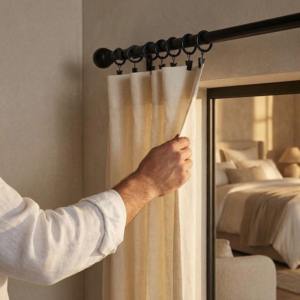 Low Noise Curtain Rings Heavy Duty Roman Circles Retro Hanging Hooks  For Curtains Rods