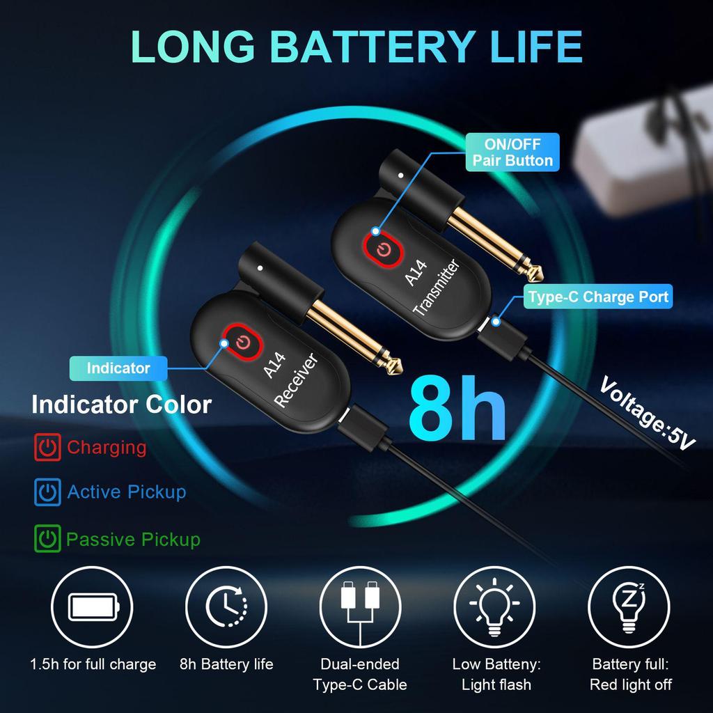 A14 Wireless Electric Guitar Audio Adapter