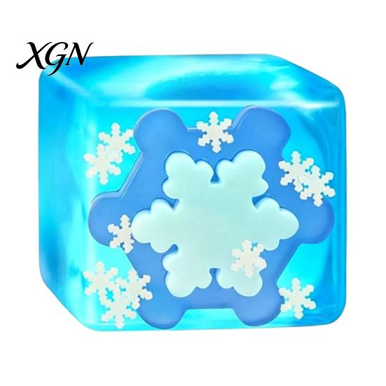 Reindeer Squeeze Toy Glow-in-the-Dark Christmas Stress Cube, Santa Tree Snowflake Party Favors Relief Toy, Sensory for Adults Kids